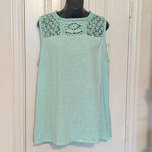 Lane Bryant Crochet Yoke Tank Top, Size 18/20